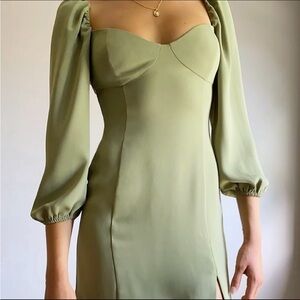 BNWT Aritzia Wilfred Novella Dress Sage Frost - Size 8